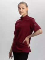 Рубашка повара женская бордовая "Мир"