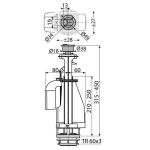 Alcaplast A08 Сливной механизм 2-кноп.
