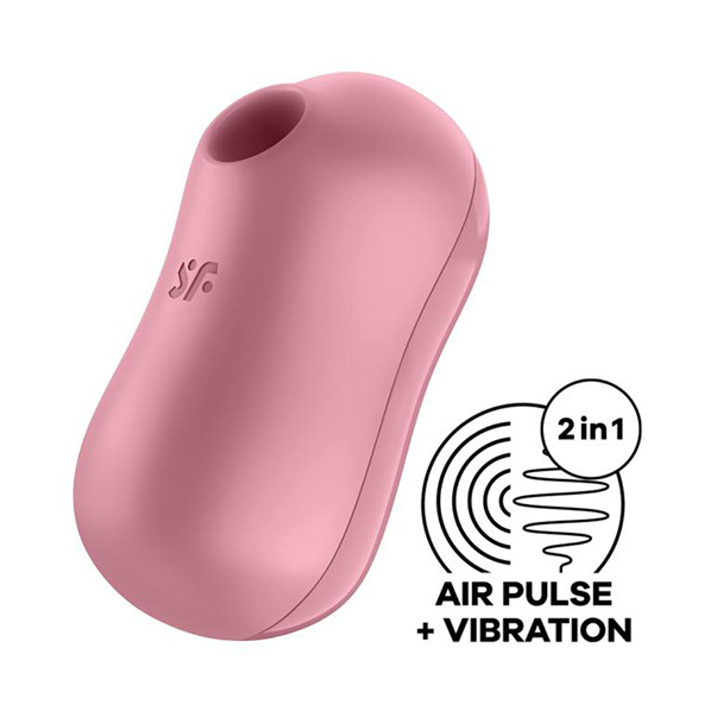 Розовый вакуум-волновой вибростимулятор 8,6см Satisfyer Cotton Candy