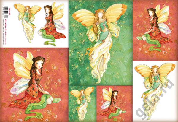 Бумага рисовая 48х33 см, Феи, Stamperia, 1 лист