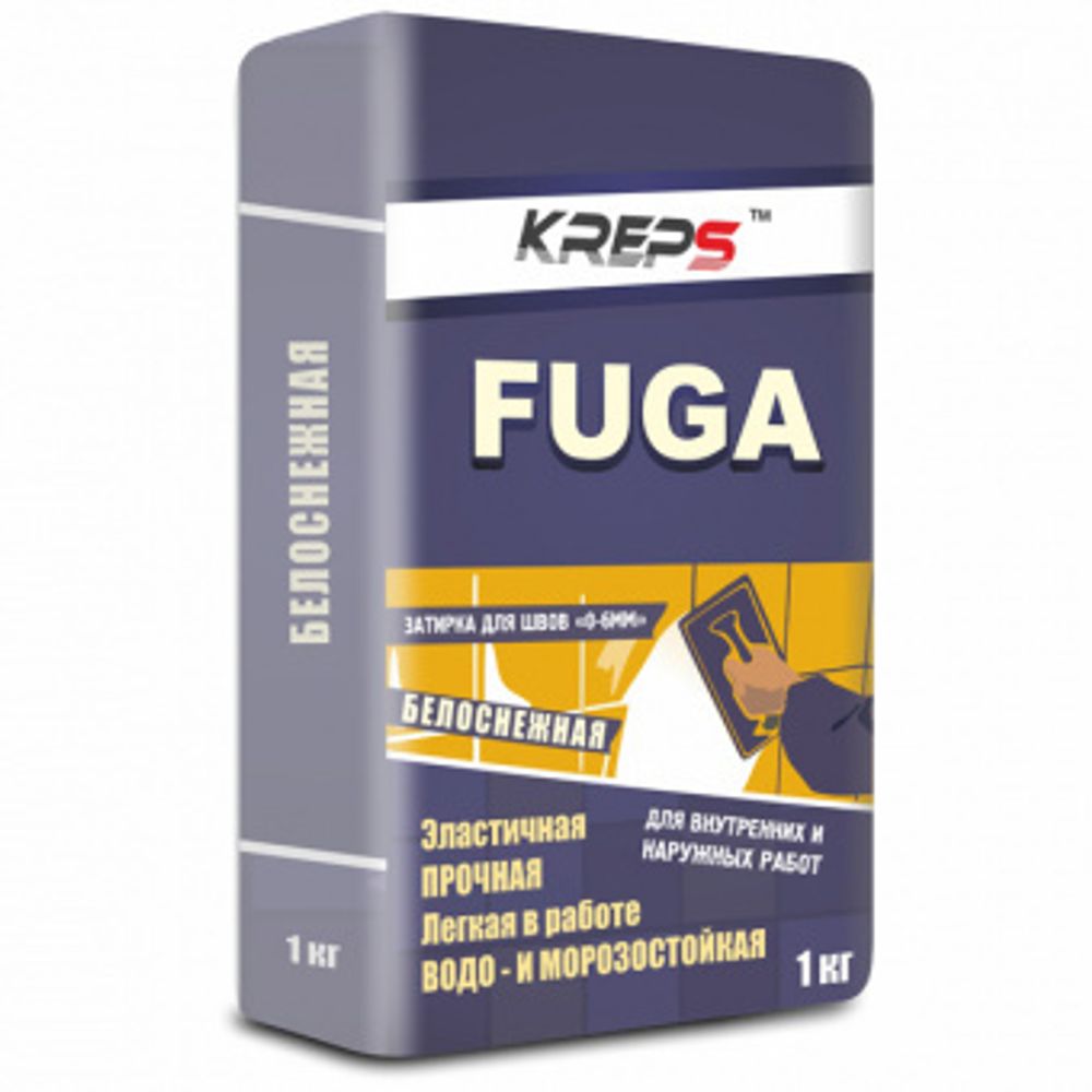 ЗАТИРКА Д/ШВОВ KREPS FUGA БЕЛАЯ 1КГ ЗАТИРКА Д/ШВОВ KREPS FUGA БЕЛАЯ 1КГ