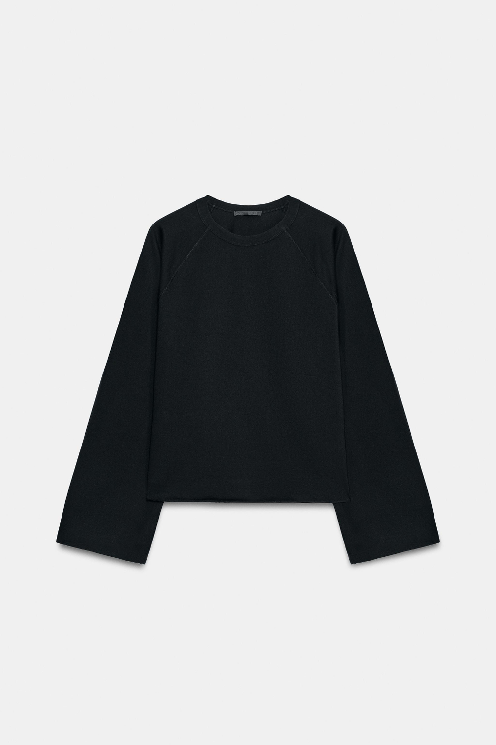 ZARA ФУТБОЛКА С РУКАВАМИ РЕГЛАН, ЧЕРНЫЙ