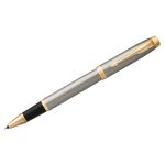 Ручка-роллер Parker IM Brushed Metal GT, черная, 0.8 мм, хром/черный корпус