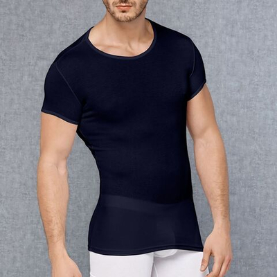 Мужская обтягивающая футболка в мелкий рубчик Doreanse Ribbed Modal (Размер: XL) (Цвет: черный)