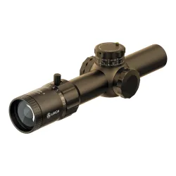 Оптический прицел ARKON Model A 1-10х28 FDE - вид сзади сбоку, окуляр и шкала кратности
