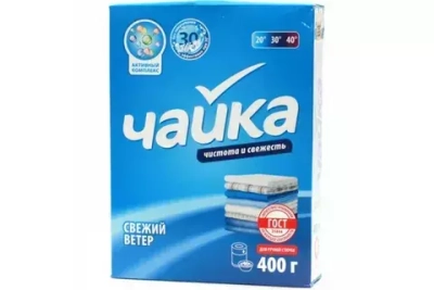 ЧАЙКА   400гр Стиральный порошок д/руч стирки Универсальный СВЕЖИЙ ВЕТЕР*18