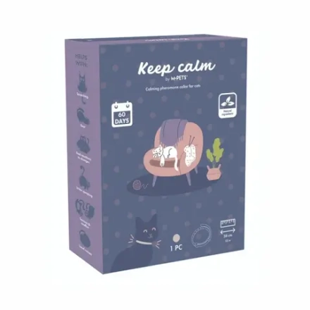 KEEP CALM Успокаивающий феромон для кошек ошейник серый