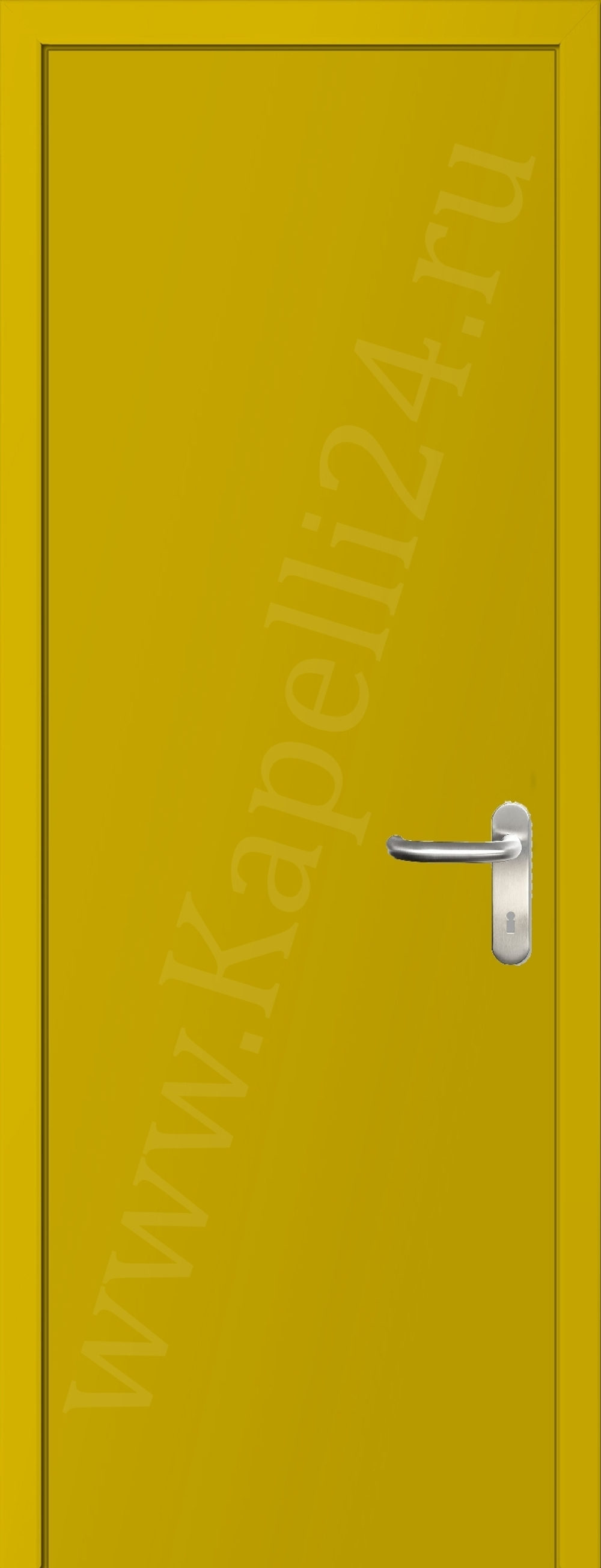 Дверь влагостойкая пластиковая KAPELLI multicolor ДГ RAL 1023 Транспортный желтый + коробка