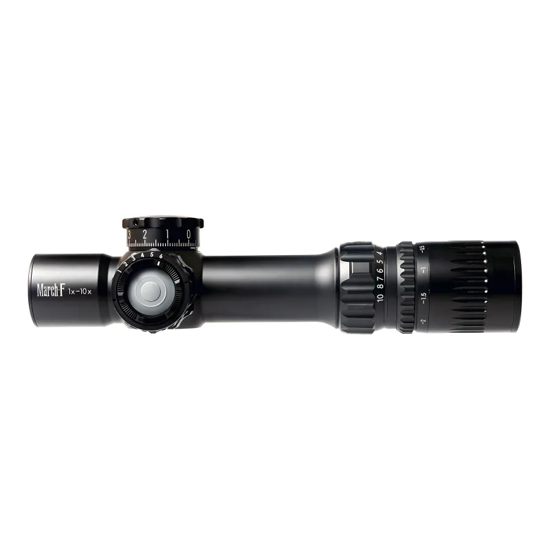 Прицел March-F 1-10x24 Shorty DR-TR1FB FFP+SFP 30мм, с кронштейном - вид слева, профиль
