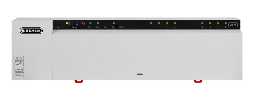 Базовый модуль 12 зон, HENCO(ХЕНКО) 230В LAN, с дин рейкой в комплекте
