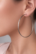 Серьги - конго "Змеи" в серебре (6,5 см)