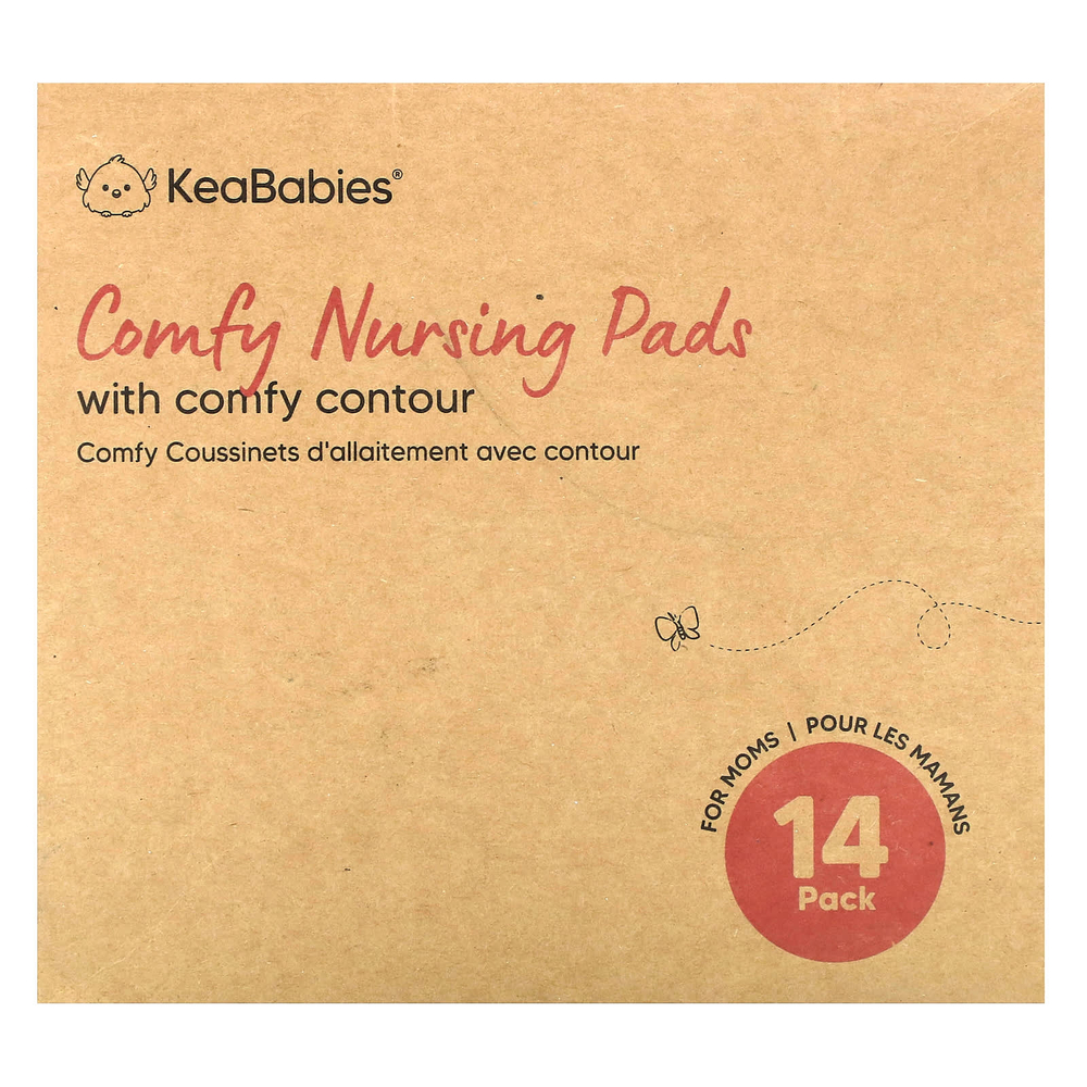 KeaBabies, удобные прокладки для кормления, большие, бежевые, 14 шт.
