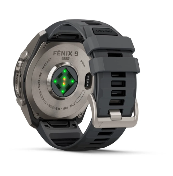 Умные часы Garmin Fenix 9 PRO INREACH, 51 мм, AMOLED, Sapphire Titanium with Graphite/Black Silicone Band