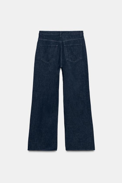 ZARA ДЖИНСЫ STRAIGHT FIT С ВЫСОКОЙ ПОСАДКОЙ ZW COLLECTION, СИНИЙ