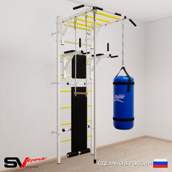 Шведская стенка Sv Sport усиленная 6563 (Турник рукоход/Брусья/Скамья/Канат/Трапеция/Цепь/Мешок 30кг)