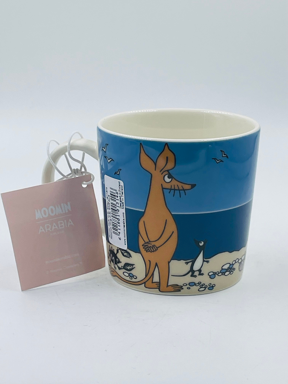 Кружка Arabia Moomin "Нипсу на пляже", фарфор Vitro, синяя, 300 мл (из Финляндии)