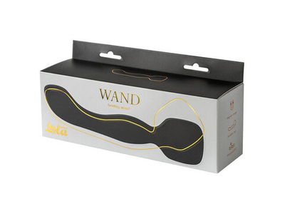 Нагревающийся двусторонний вибромассажер Heating Wand Black (Цвет: черный)