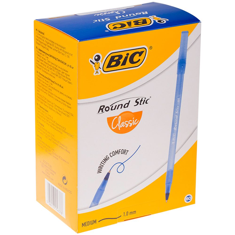 Ручка шариковая Bic "Round Stic" синяя, 1,0мм