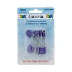 Булавки английские безопасные 40 мм, 6 шт, 06 фиолетовый, Gamma BUKS-006