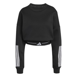 Женская теннисная толстовка Adidas Hyperglam 3-Stripes Cropped Crewneck - black