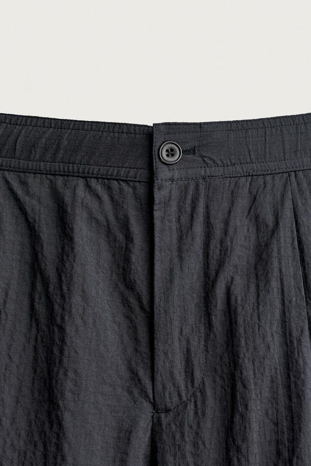 ZARA БРЮКИ STRAIGHT FIT ИЗ ТКАНИ СИРСАКЕР, МОРСКОЙ СИНИЙ