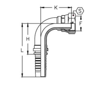 Фитинг DN 12 BSP (Г) 3/8 (90)