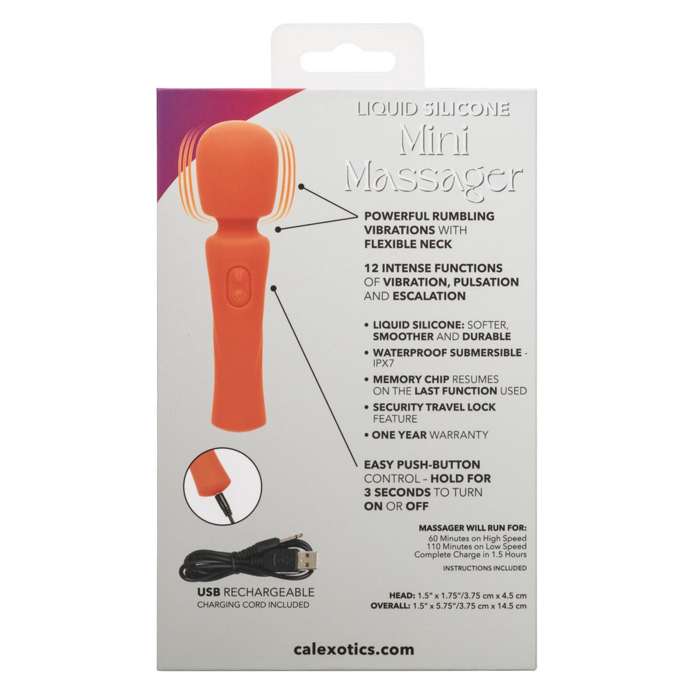 Оранжевый вибромассажер Stella Liquid Silicone Mini Massager - 14,5 см. (Цвет: оранжевый)