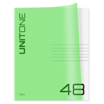 Тетрадь А5 48л. клетка "UniTone. Neon" пластик.обложка, неон салатовый (BG)