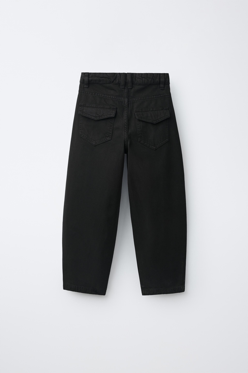 ZARA БРЮКИ-БАНАНЫ С ЗАЩИПАМИ, ЧЕРНЫЙ