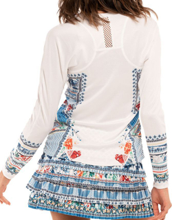 Женская теннисная футболка с длинным рукавом Lucky in Love Playing In Paradise L/S - aegean blue