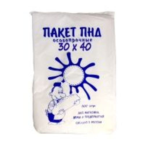 Пакеты фасовочные ПНД 30×40 см, 12 мкм, 500 шт., особо прочные, пачка
