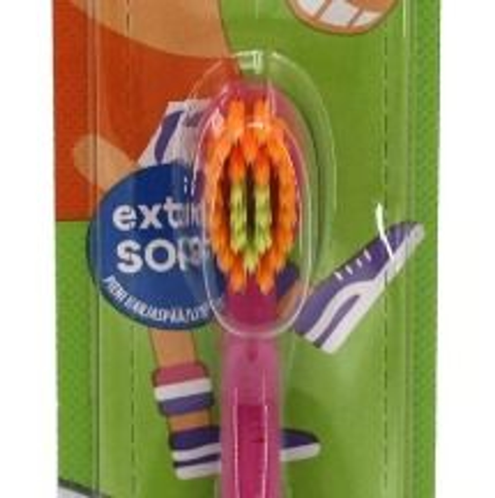 Pepsodent Зубная щетка для детей от 0 до 6 лет, extra soft, розовая (Швейцария)