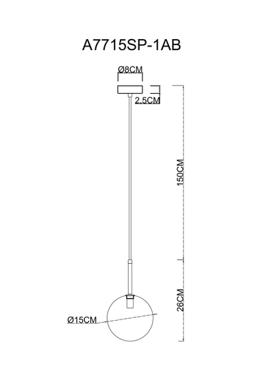 Подвесной светильник Arte Lamp CAMERON A7715SP-1AB, 1хG9