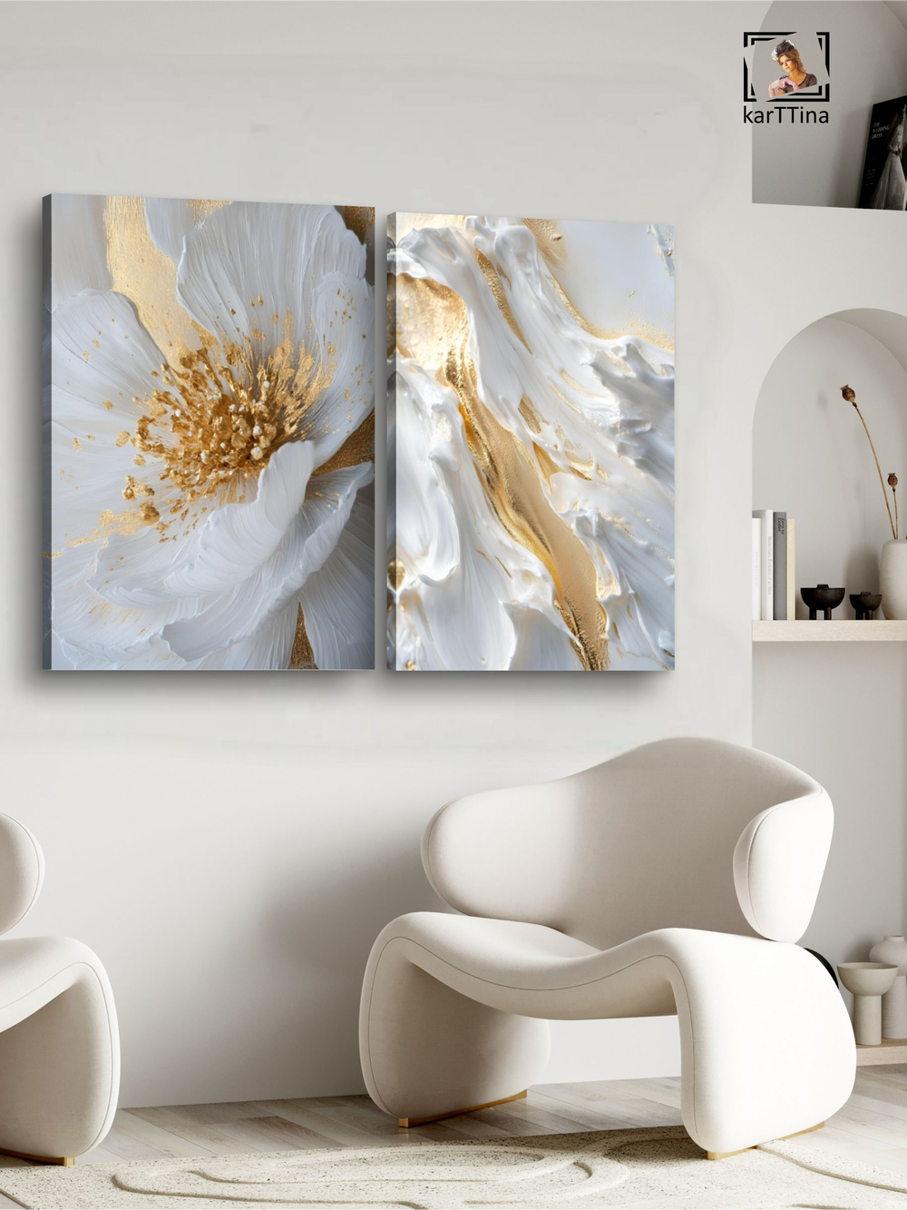 Картина Нежные штрихи, модульная, галерейная 50x70см 2шт.
