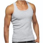 Набор из 2 серых мужских маек из ткани в рубчик (Размер: XXL) (Цвет: серый)