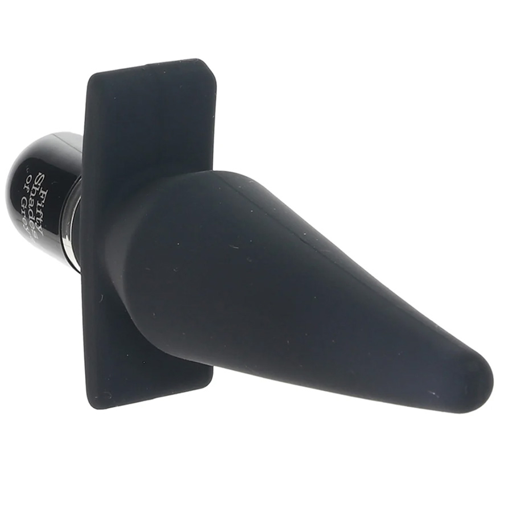 Черная анальная вибровтулка 14см Fifty Shades of Grey Delicious Fullness Vibrating Silicone Butt Plug Black