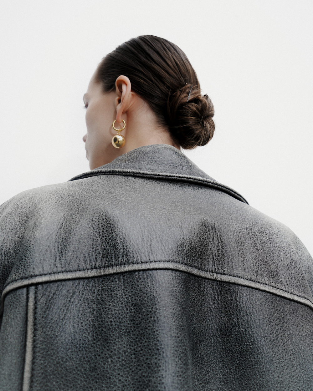 Куртка кожаная Big Oversized VINTAGE черная