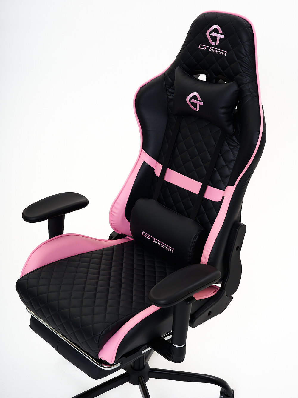 Игровое компьютерное кресло KRESLO COMFORT G-TRACER, экокожа, цвет: черно-розовый