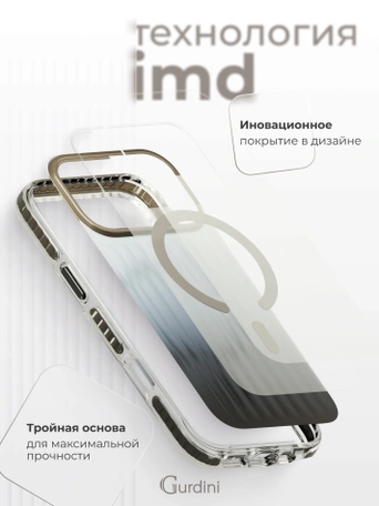 Чехол накладка iPhone 17 Pro Max / 18 Pro Max 6.9" Gurdini Ocean Case (3) Transparent серый