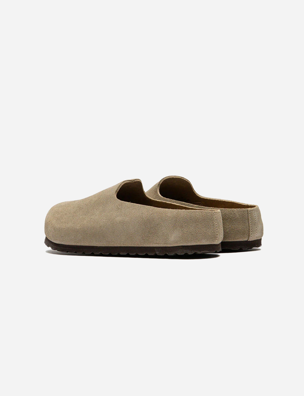 Birkenstock Amsterdam Wrapped Suede Clogs "Taupe"