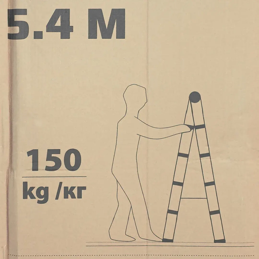 Стремянка телескопическая алюм. бытовая 5.4м (14+14 ступ.) ISMA ISMA-UP540-2