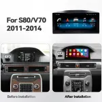 Магнитола для Volvo S80 2011-2014 (рестайлинг) - Kuberg JT-V8007 на Android 10, Быстрая, CarPlay