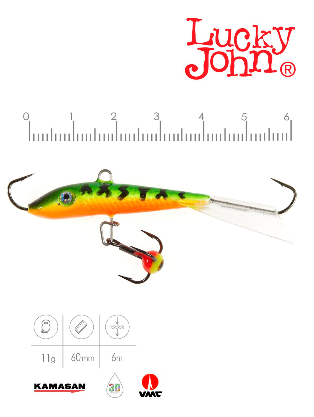 Балансир Lucky John FIN 4 с тр. 60мм/20 блистер