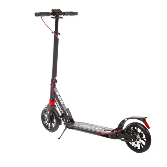 Складной двухколёсный самокат Micar Storm Pro 200 мм с двумя амортизаторами и ручным дисковым тормозом, черный