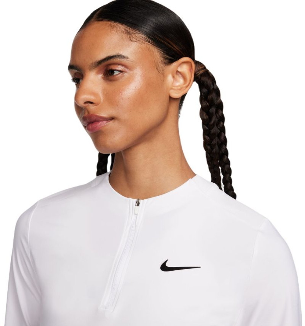 Женская теннисная футболка   Nike Court Advantage Dri-Fit 1/4-Zip Tennis Mid Layer