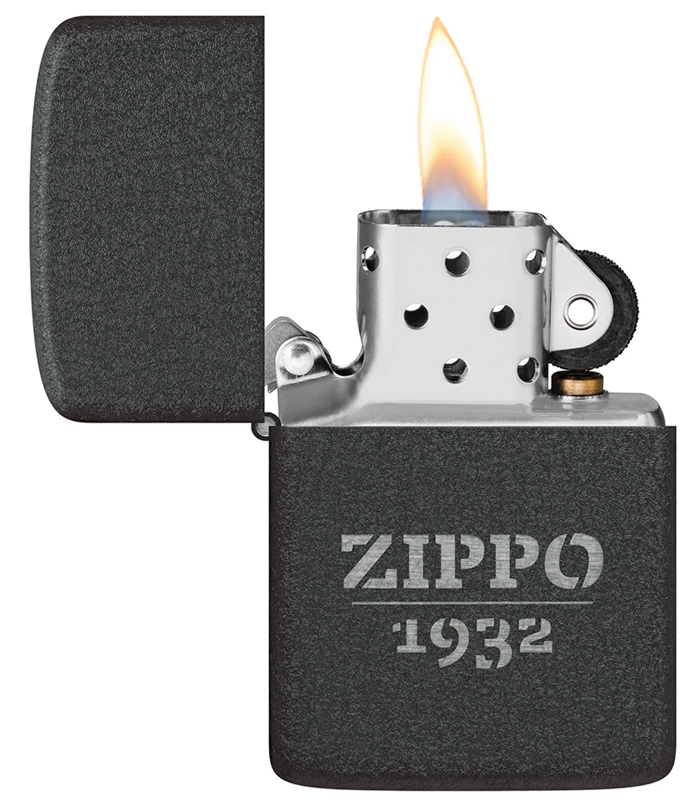 Зажигалка ZIPPO 1941 Replica, с покрытием Black Crackle, черный, матовая, 38x13x57 мм, шт