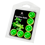Набор из 6 шариков с массажным маслом с ароматом мяты Secret Play Brazilian Balls
