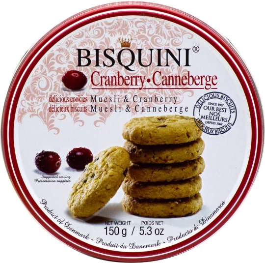 Bisquini. Печенье с мюсли и клюквой. 150г