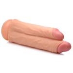 Телесный сдвоенный фаллоимитатор Double Stuffer 10 Double Pecker Dildo - 27 см. (Цвет: телесный)