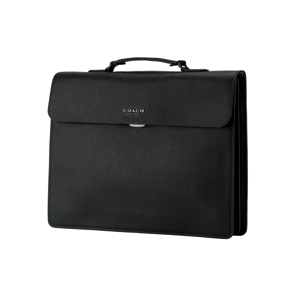 COACH Graham Cross Grain Leather Handbag, Shoulder Bag, Crossbody Bag, Briefcase Large Men"s Black